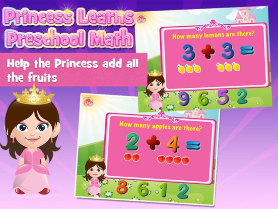 Princess Learns Math for Kids iPad screenshot