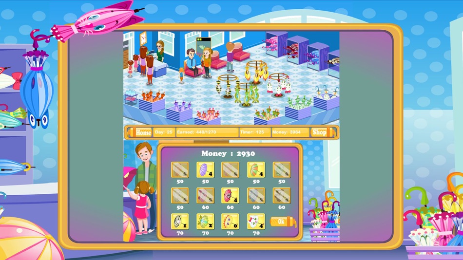 #2. Happy Umbrellas Store game (iOS) Podle: hong chen