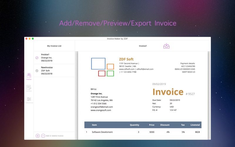 Screenshot #1 pour Invoice Maker by ZDF