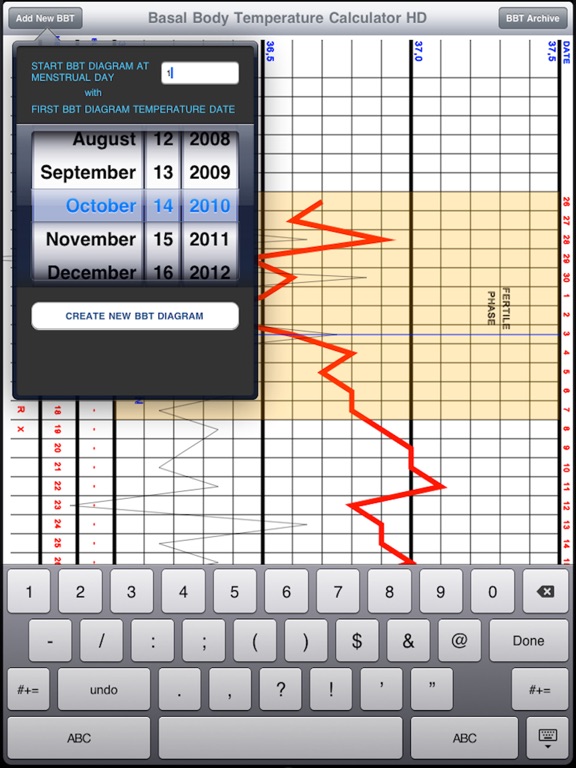 Screenshot #6 pour Basal Body Temp Calculator HD