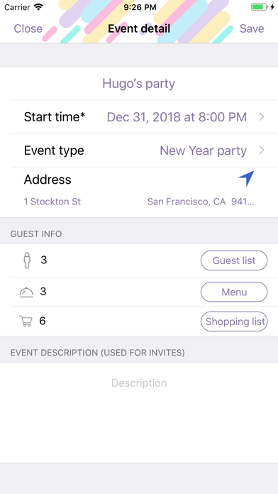 Screenshot #3 pour Party Planner 