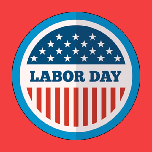 Labor Day - USA text stickers icon