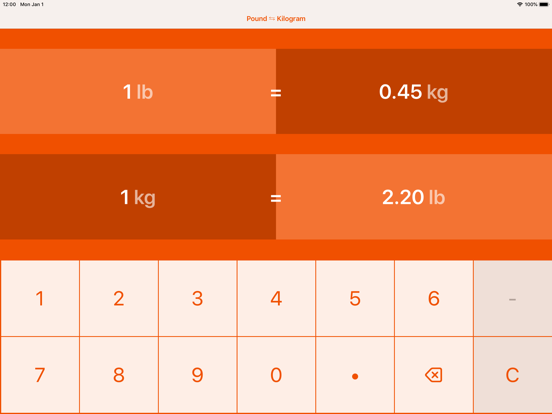 Pond naar Kilogram iPad app afbeelding 4