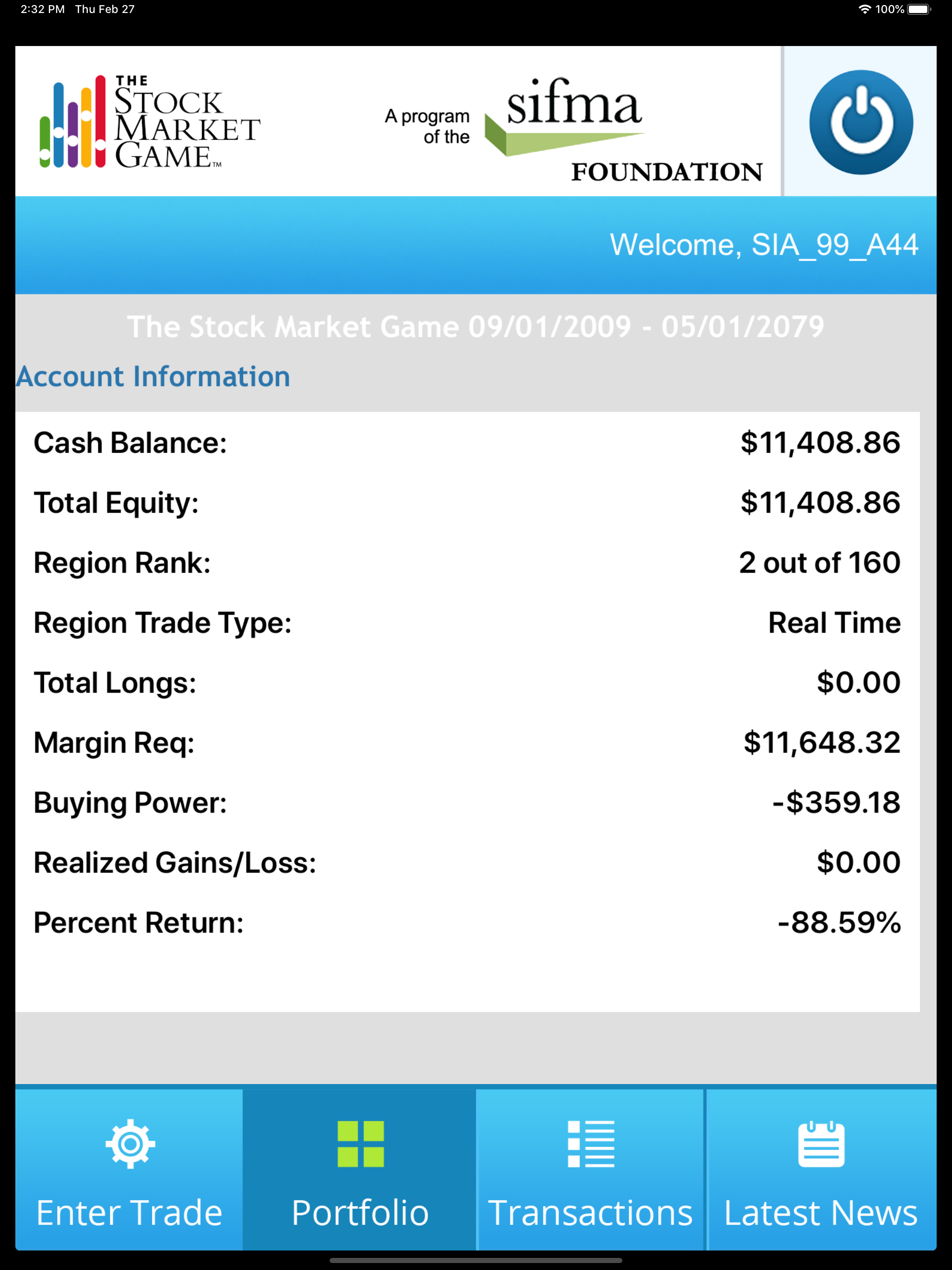 Stock Market Game