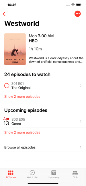 ‎TV Club – show tracker Screenshot