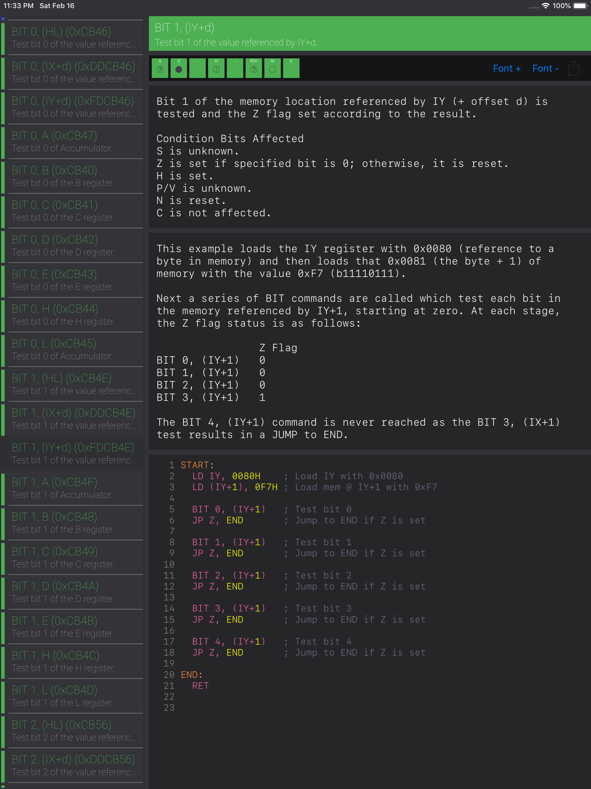 Z80 Reference