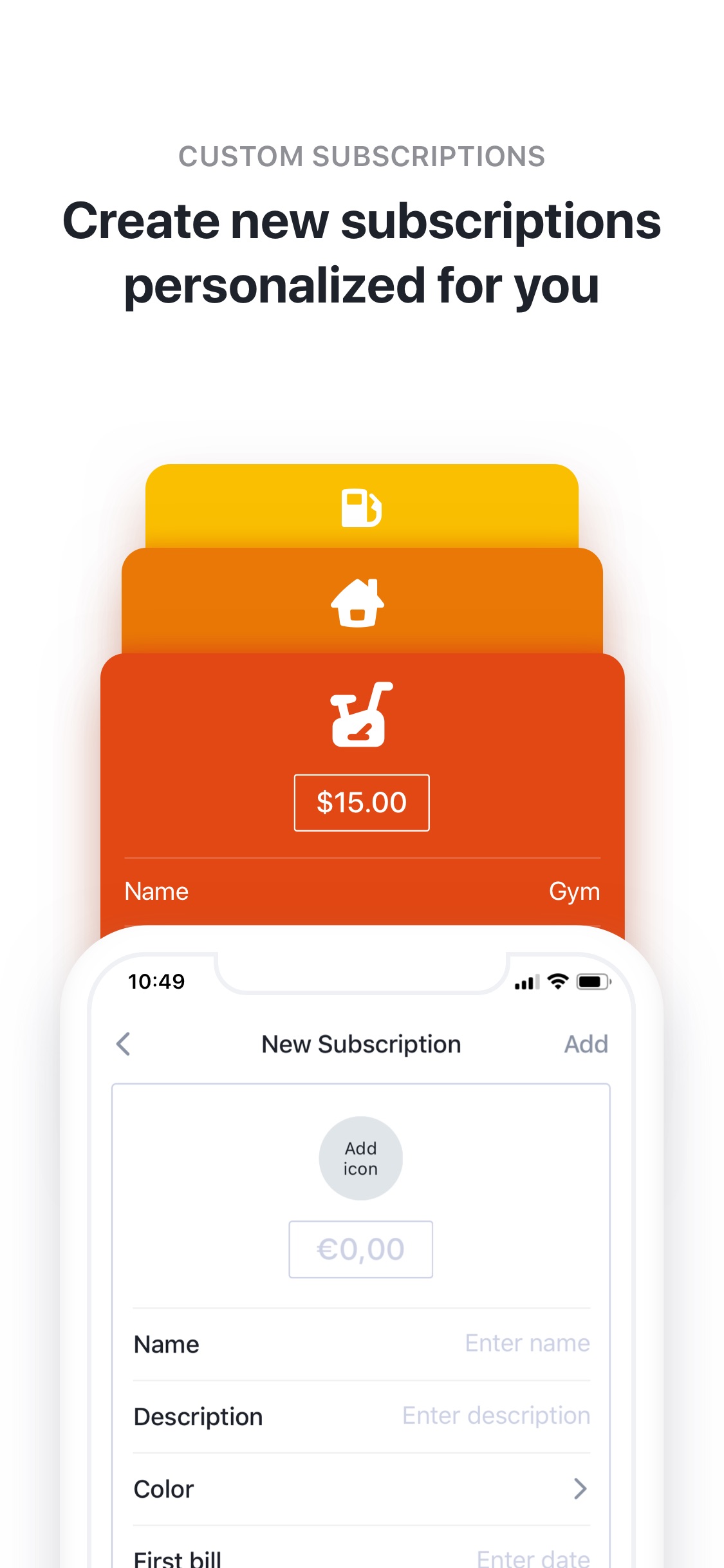 Screenshot do app Bobby - Track subscriptions