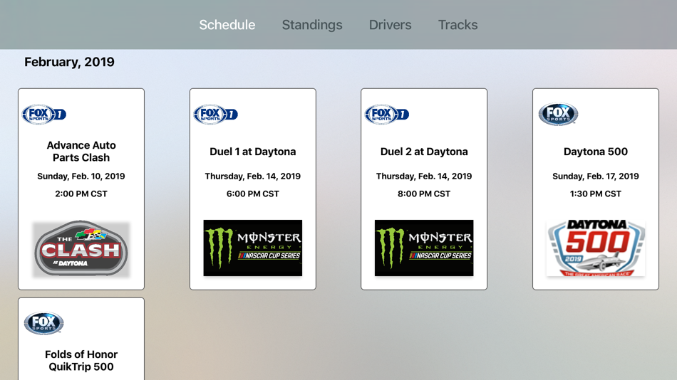 #1. Racing Schedule - for NASCAR (iOS) By: iStuff