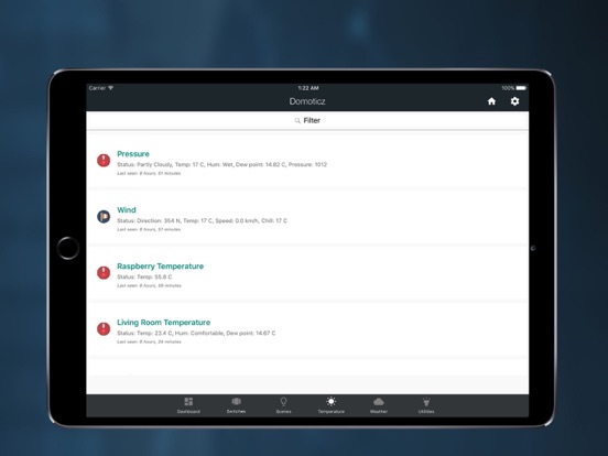 Domoticz - Home Automation iPad app afbeelding 2