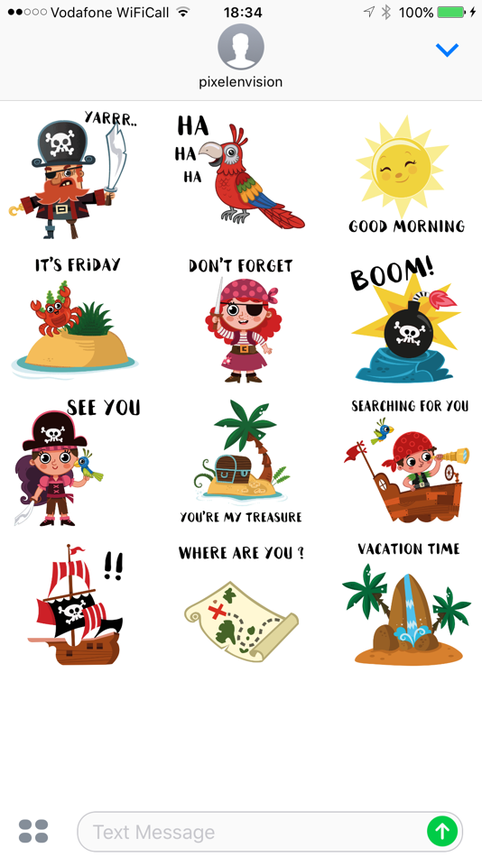Animated Pirate Stickers (iOS) By: Pixel Envision Ltd.