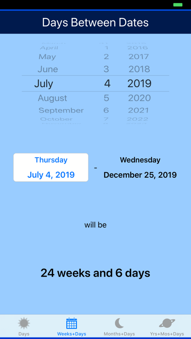 Days between Dates Screenshot