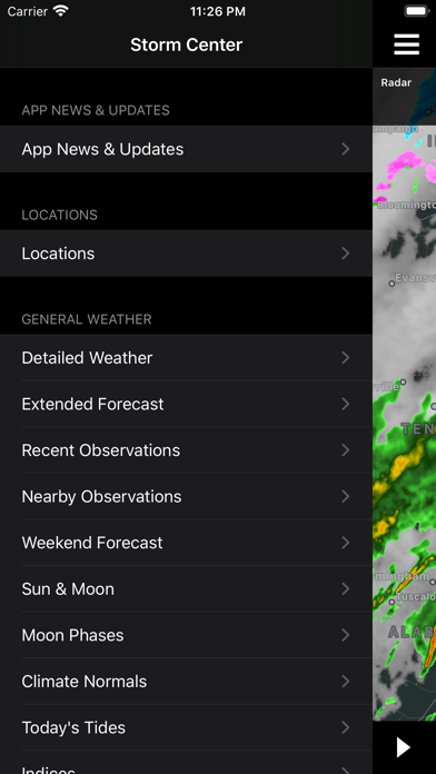 NOAA Storm Center Screenshot