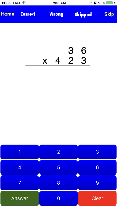 Long Multiplication Drills Screenshot