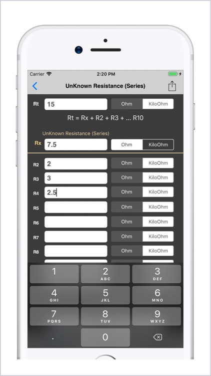 Electrical Calculator lite screenshot-3