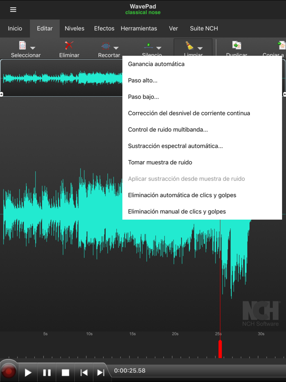WavePad, editor de audio iPad screenshot 4 - Music app