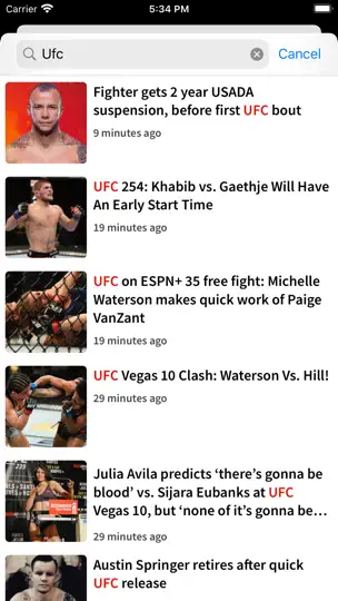Captura de pantalla de MMA News - UFC News - Bellator en iPhone 6