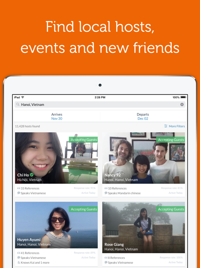‎Couchsurfing Travel App Screenshot