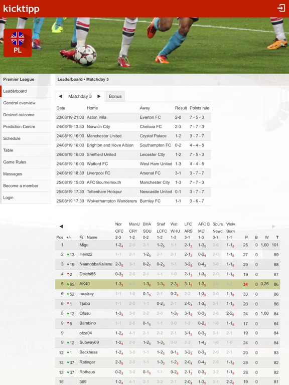 Kicktipp iPad screenshot 4 - Sports app