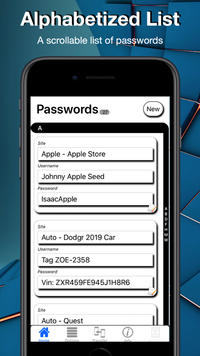 Simple Password List Screenshot