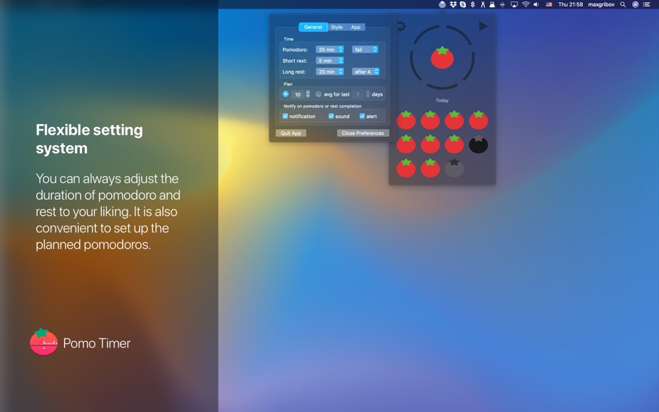 #3. Pomo Timer (macOS) Podle: Max Gribov