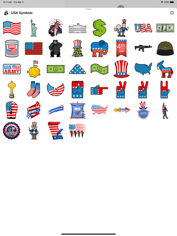 USA Symbols Stickers iPad screenshot 2 - Stickers app