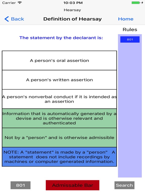 Federal Evidence Applied iPad screenshot 7 - Education app