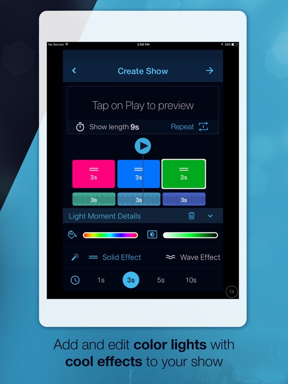 Wave It - Light Show iPad screenshot 3 - Entertainment app