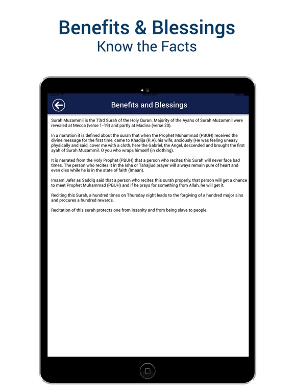 Surah Muzammil MP3 Recitation iPad screenshot 4 - Education app