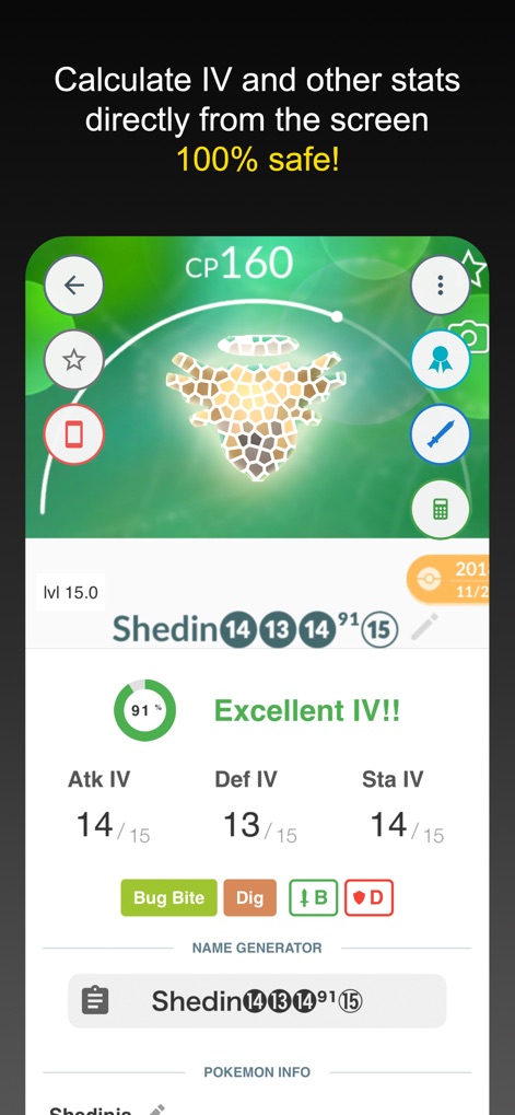 Poke Genie -Remote Raid IV PvP - This tool instantly calculates a Pokemon's individual values (IVs) and displays an "Excellent IV!!" rating, along with a custom name generator for easy in-game renaming.