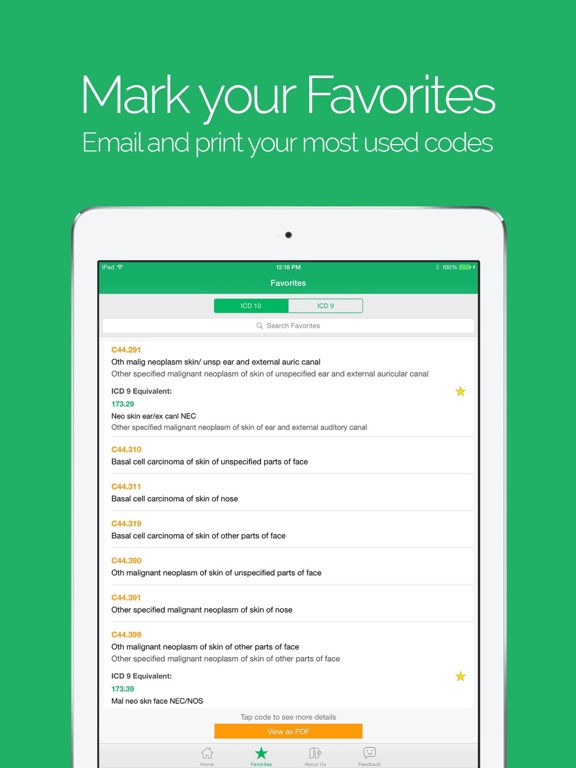 Quick ICD 10 iPad screenshot 5 - Medical app