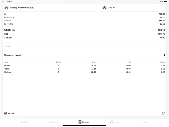 Ultimate Tip Calculator iPad screenshot 8 - Utilities app