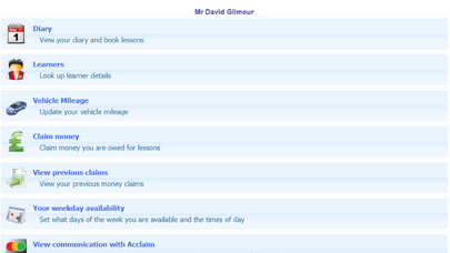 Acclaim Driving Instructor App Screenshot