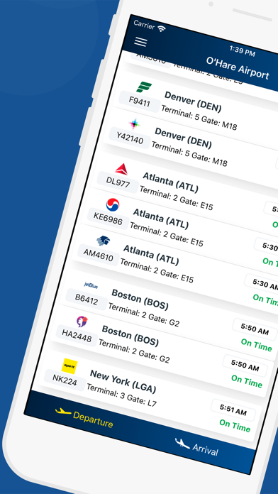 Screenshot #1 pour Chicago OHare ORD  Flight Info