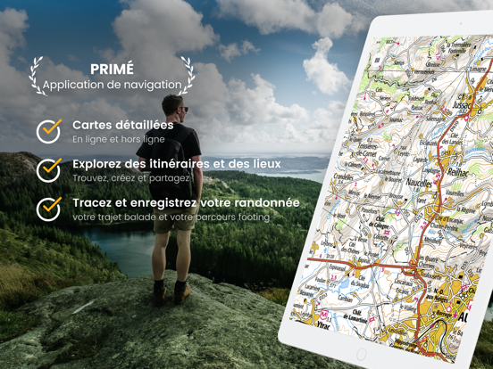 OutDoors GPS France Cartes IGN iPad app afbeelding 1