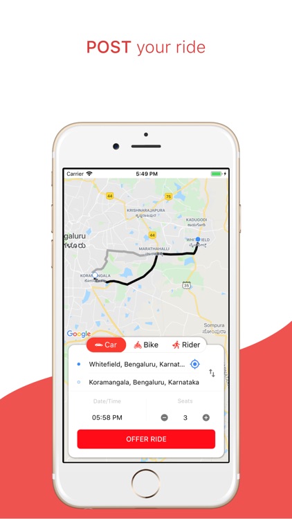 sRide - Carpooling App