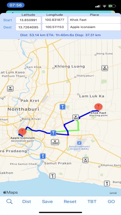 Screenshot #2 pour Distance Routes Navigation