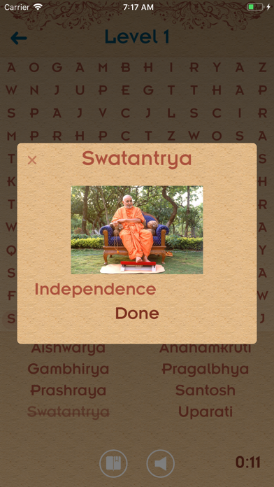 Pramukh Swami Word Search iPhone screenshot 5 - Education app