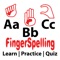 ABC Fingerspelling is a mobile app that enables you to learn and to practice fingerspelling from A to Z Alphabet and then take fingerspelling quiz