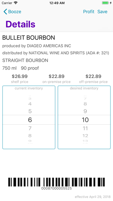 Michigan Liquor Inventory Screenshot
