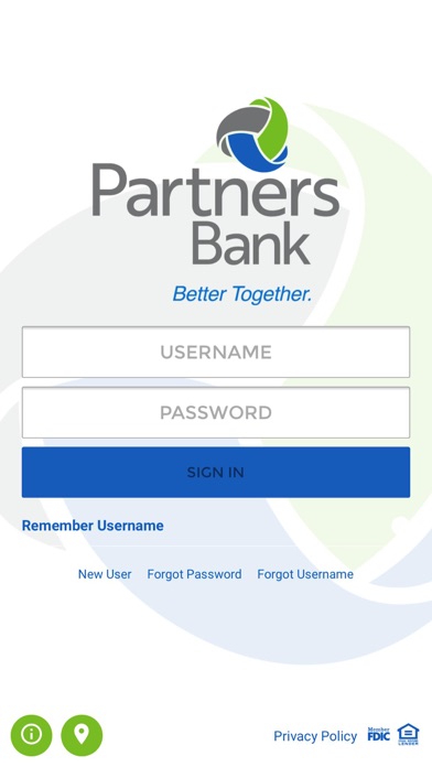 Partners Bank Mobile App Screenshot