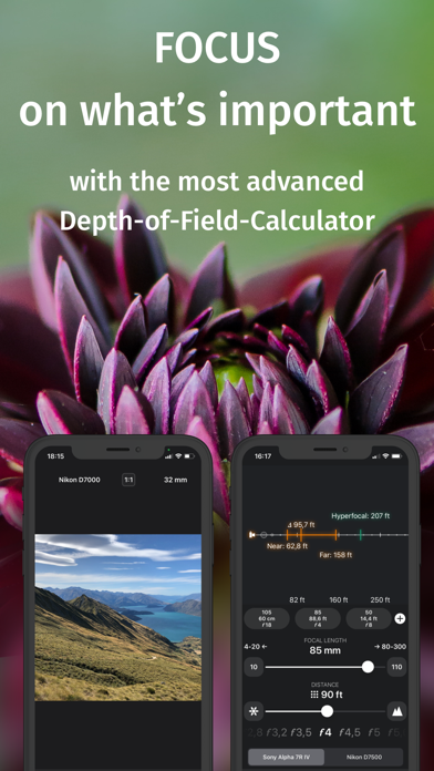 Screenshot #1 pour FocusFinder DoF Calculator