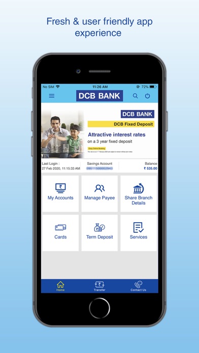 DCB Bank Mobile Banking Screenshot