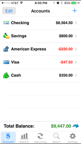 Accounts 2 Checkbook screenshot