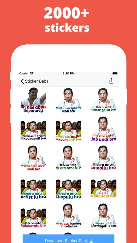 Sticker Babai: Telugu Stickers screenshot 4 of 7