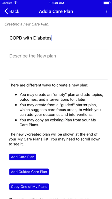 Screenshot #2 pour Care Planning Made Easy