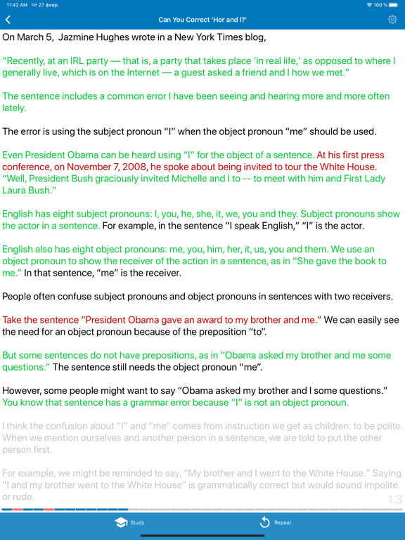 Polyglot - English Listening iPad screenshot 4 - Education app