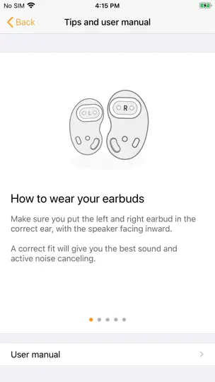 Скриншот Samsung Galaxy Buds на iPhone 3