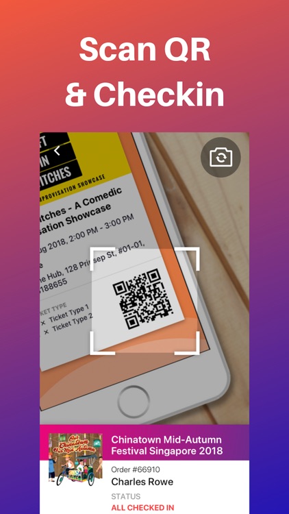 BeScene Organiser + QR scanner