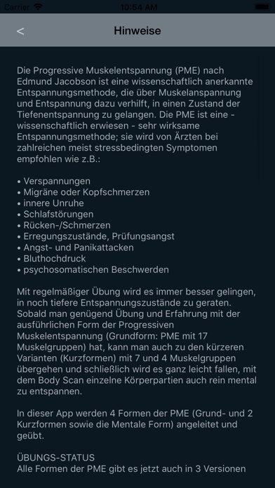 Progressive Muskelentspannung. Screenshot