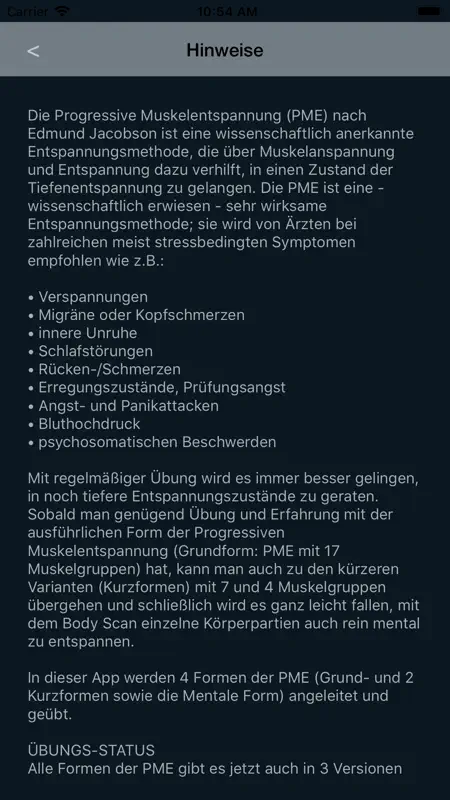 Progressive Muskelentspannung. screenshot 8 of 10